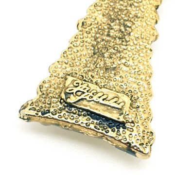 Schubert - large goldtone cross brooch pendant - Bliinkt