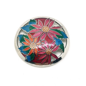 Sea Gems SG - flower brooch with warm colours - Bliinkt