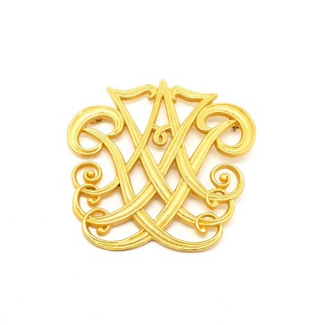 Elegant mat goldtone brooch - Bliinkt