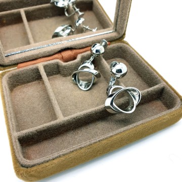 Silvertone dangle screw back earrings