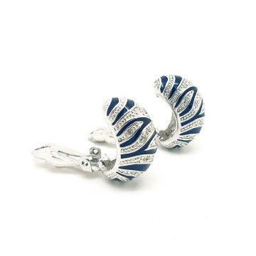 black enamel and clear rhinestones - Bliinkt