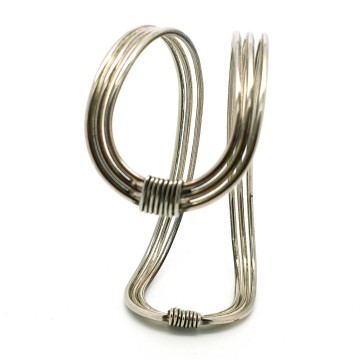 Silvertone wire cuff bracelet