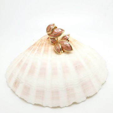 Soleil goudkleurige oudroze emaille clips