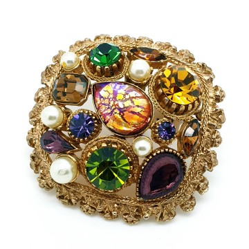 Sphinx broche multicoloured stenen 2