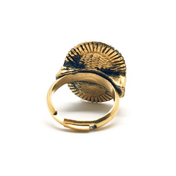 Sphinx - goldtone with black adjustable ring - Bliinkt