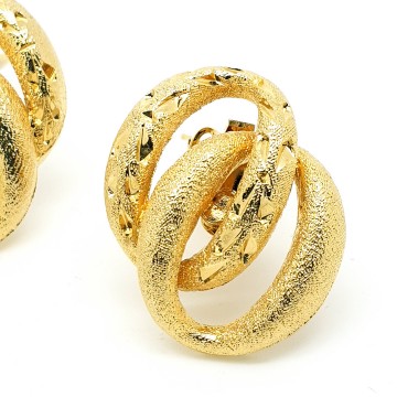 Sphinx goldtone intertwined ovals clip earrings - Bliinkt