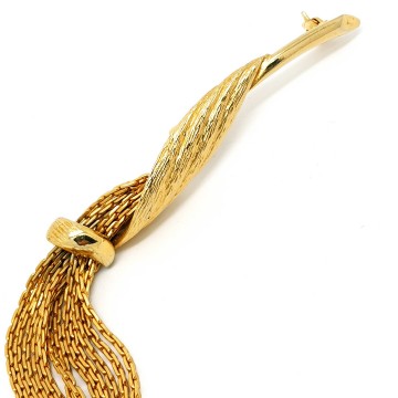 Sphinx goldtone tassel brooch