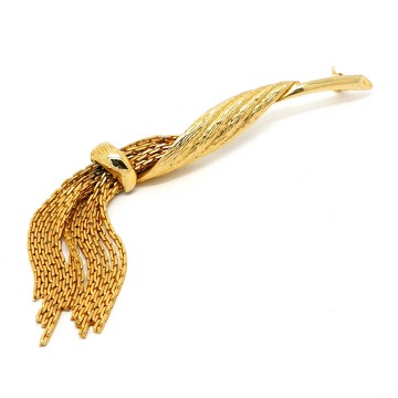 Sphinx goldtone tassel brooch