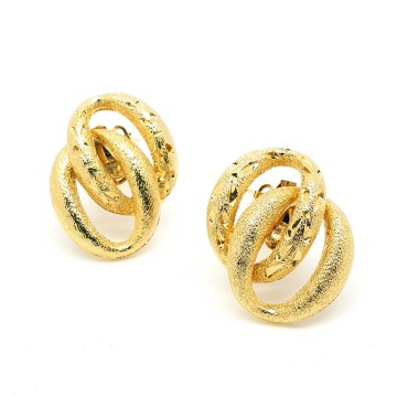 Sphinx goldtone intertwined ovals clip earrings - Bliinkt