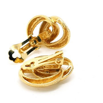 Sphinx goldtone intertwined ovals clip earrings - Bliinkt