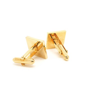 Classic, square, goldtone cufflinks - Bliinkt