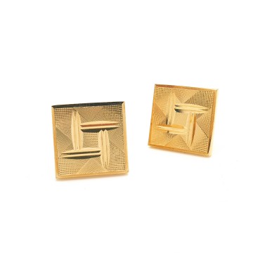 Classic, square, goldtone cufflinks - Bliinkt