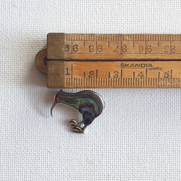 Sterling abalone kiwi brooch