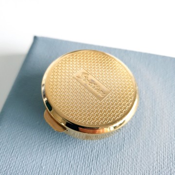 Stratton - goldtone pill box with multicolour rhinestones - Bliinkt
