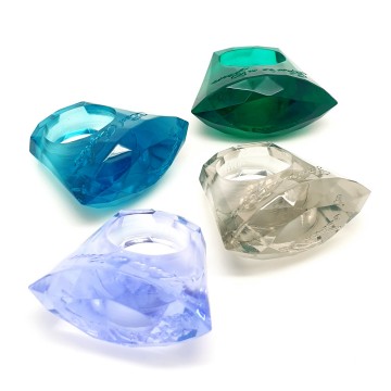 Ted Baker diamantvormige gefacetteerde kunststof ring 'You're a gem'