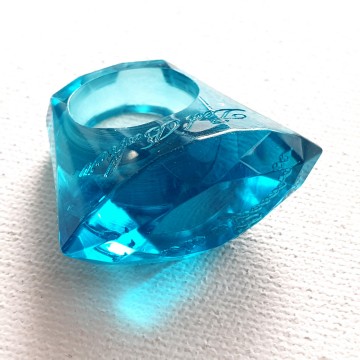 Ted Baker faceted acrylic ring with inscription 'You're a gem'