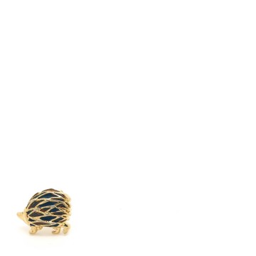 Tiny cabouchon goldtone enamelled hedgehog pin - Bliinkt