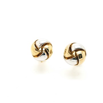 Tiny duotone woven clip earrings - Bliinkt