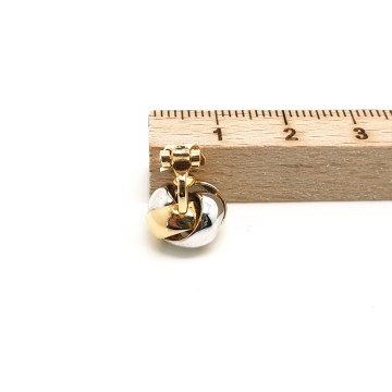 Tiny duotone woven clip earrings - Bliinkt