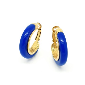 Trifari interchangeable oorbel blauw