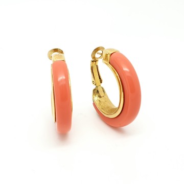 Trifari interchangeable oorbel roze