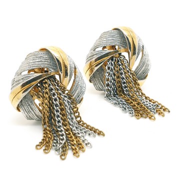 Two tone tassel earrings 40s50s - Bliinkt