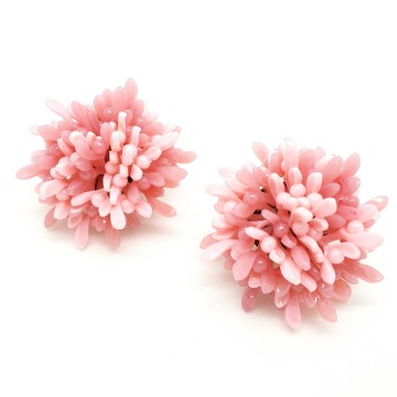 Two tone pink plastic earrings western germany