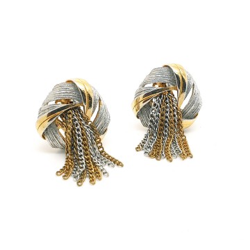 Two tone tassel earrings 40s50s - Bliinkt
