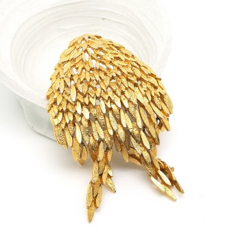 Vintage brushed goldtone dangle brooch - Bliinkt