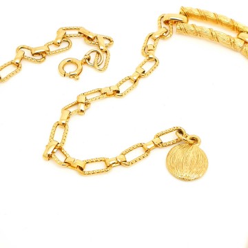 Vintage goldtone 50s/60s necklace with centerpiece knot