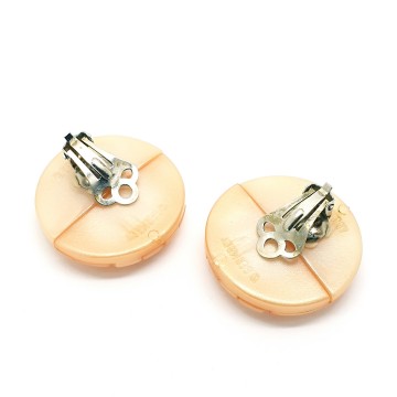 West Germany - zalmkleurige plastic oorbellen - Bliinkt