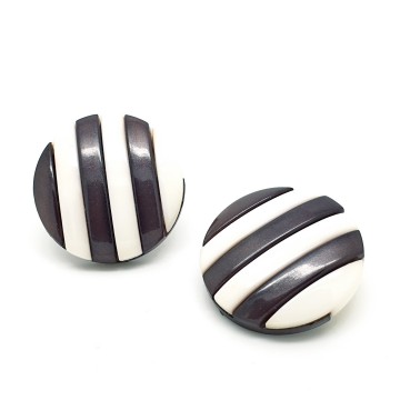 West Germany white brown earrings