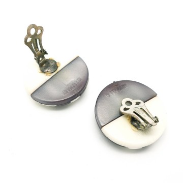 West Germany white brown earrings