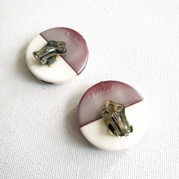 West Germany white brown earrings