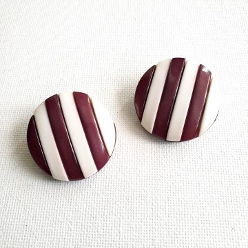 West Germany white brown earrings