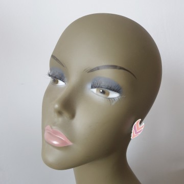 White pink and lila enamel 70's earrings