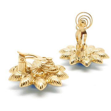 Yves Saint Laurent blauwe bloemoorbellen Robert Goossens signed