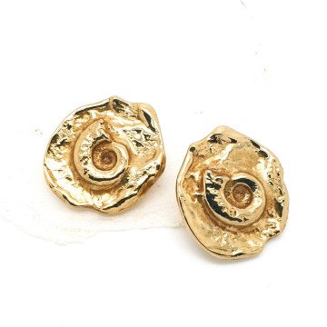 Ysl, Yves Saint Laurent - goldtone cochlea earrings - Bliinkt