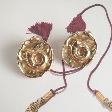 Ysl, Yves Saint Laurent - goldtone cochlea earrings - Bliinkt