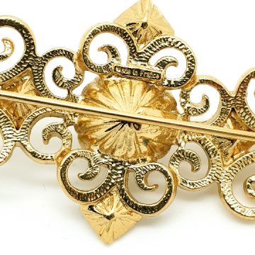 Yves saint laurent - YSL - goldtone brooch with clear rhinestones - Bliinkt