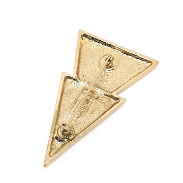 Yves Saint Laurent - goldtone double triangle brooch - Bliinkt
