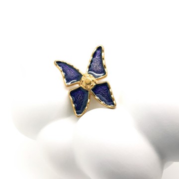 Yves Saint Laurent - purple enamelled butterfly pin - Bliinkt