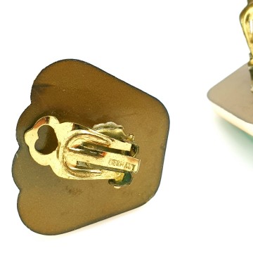 Germany signed mother of pearl green earrings