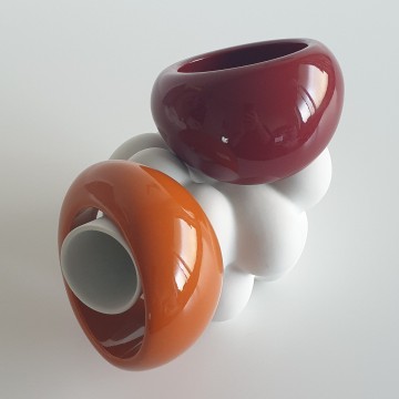 Massive heavy 70s bangles, cognac and bordeaux - Bliinkt